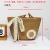 Bolsa de Mão Tecida com Fio de Algodão de Girassol Fresco, Embalagem de Presente Feminina, Bolsa de Ombro Tote para Armazenamento