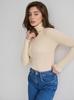 Ropa de Punto de Cuello Alto Transfronteriza Camisa de Fondo Tejida Europea y Americana 2025 Amazon Otoño Ropa de Punto Jersey de Cuello Alto Ropa de Punto para Mujer