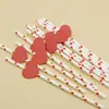Pajita de Papel Desechable Biodegradable Pajita Creativa de Corazón para San Valentín Decoración para Hornear Pastel Insertable Té con Leche