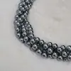 Vidrio Redondo Perfecto Imitación Mapei Cáñamo Auténtico Gris Shijia Perla Redonda Cuentas Sueltas con Agujero Gris Platino Accesorios Hechos a Mano para Bricolaje