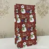 Bolsa de regalo navideña de fondo plano, bolsa de papel kraft con forma de manzana para Nochebuena, bolsa de regalo navideña sin asas.