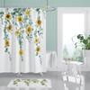 Cortina de ducha especial, original, moderna y sencilla, con estampado de girasoles de poliéster, impermeable y a prueba de moho YL1120