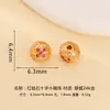 Prata 925 que preserva a cor com zircônia cúbica redonda espaçadores contas soltas pulseira de cristal cordão de mão colar de pérolas acessórios DIY