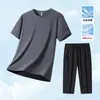 Pantalones cortos de verano de secado rápido para hombre y mujer, pantalones elásticos transpirables para exteriores, fitness, senderismo, talla grande, holgados, de seda de hielo, para correr