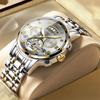 Nuevo Reloj Transfronterizo de Acero Inoxidable con Falso Tourbillon de Alto Valor para Hombre, Moda Luminosa, Resistente al Agua, Reloj de Pulsera para Hombre, Modelo con Correa de Acero