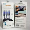 Cable de Datos Trenzado Tres en Uno Caja de Color Pantalla Digital Empaque, Cable de Carga de Cabeza Doblada, Caja Blíster, Correa para Teléfono Móvil, Caja de Cable de Carga