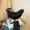 Bolso de Moda Coreana para Mujer 2025 Nuevo Bolso Plegado Textura de Nicho Bordado Acolchado con Hilo Cruzado Bolso Dumpling