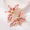 Brincos de Pétalas Exagerados Estilo Ins Europeu e Americano He Ming Jewelry com Toque de Luxo Leve e High-End, Brincos de Design de Nicho