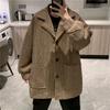 Abrigo nuevo de otoño e invierno 2022 para hombre, chaqueta holgada de moda, abrigo informal de lana, estilo Hong Kong, para estudiantes, combina con todo.