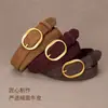 Cinturón de Mujer, Nuevo Cinturón de Cuero Gamuzado, Decoración de Cuero Genuino para Mujer, Para Combinar con Jeans, Accesorios de Diseño Único