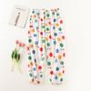 Calças de pijama de seda de algodão Calças Shrink Femininas Verão Novo Tamanho Grande Soltas Grávidas Calças Externas com Lanterna de Bolso Shrink Calças