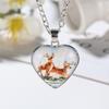 Venta caliente Temu, moda europea y americana, nuevo collar de corazón de cristal, colgante de alce, collar de animal