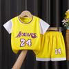 Conjunto de Uniforme Esportivo Infantil de Verão Sem Mangas para Meninos, Uniforme de Basquete para Bebês, Regata, Shorts, Roupa de Performance para Crianças Pequenas