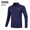 Roupas de Golfe Pgm Masculinas de Manga Longa Outono e Inverno Tops Quentes de Golfe Vestuário Masculino Camisas Polo com Gola