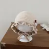 Gorro de Bebé Estilo Otoño e Invierno Princesa Súper Lindo Gato Niña Cálido de Lana con Lazo Protección para los Oídos para Bebés Niñas