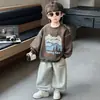 Moletom Casual Masculino para Primavera e Outono, Camiseta Básica Infantil Gola Redonda, Novo Suéter Casual de Manga Longa para Bebê 2026