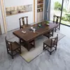 Nova Mesa de Chá de Madeira Maciça Estilo Chinês Placa Grande Conjunto Integrado de Mesa de Chá e Cadeira Combinação Mesa de Armazenamento de Chá para Escritório Doméstico