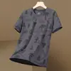 Camiseta de Verano para Hombre de Nuevo Estilo Transfronteriza, Fresca al Tacto, Elástica, Transpirable, de Seda de Hielo, Manga Corta, para Uso Diario Casual, Versátil