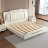 Cama de couro minimalista moderna 1,8m cama de casal para quarto principal cama grande de luxo leve minimalista italiana famosa na internet cama de casal 1,5m quarto cama de casamento