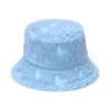 Sombrero de cuenca nuevo transfronterizo para mujer otoño e invierno europeo y americano casual sombrero cálido bordado de mariposa de lana de cordero sombrero de pescador comercio exterior para mujer