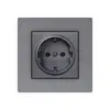 Tomada de Interruptor de Alumínio Escovado Tipo 86 146 para Comércio Exterior com Duas Portas USB Estilo Europeu Padrão Francês Estilo Britânico com Tomada Dupla USB