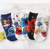 Calcetines Nuevos de Barco de Verano Calcetines Cortos de Moda Patrón de Dibujos Animados de Plaza Sésamo Calcetines de Moda Calcetines de Algodón Zhuji
