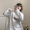Camiseta de Manga Larga con Estampado de Dibujos Animados Estilo Coreano Estilo Harajuku para Mujer Primavera Nuevo Diseño Holgado Bf Perezoso Top de Media Manga