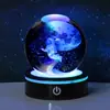 Cielo Estrellado Galaxia Bola de Cristal Tallada en 3D Luz Nocturna Base de Batería Adornos de Escritorio Dormitorio Regalos para Pareja Estudiante