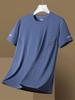 Camiseta de seda gelada masculina, secagem rápida, respirável, esportiva, manga curta, fina, meia manga, verão, solta, manga curta, malha, roupa com sensação de gelo