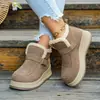 26 Botas de Nieve Gruesas Cálidas de Terciopelo Nuevo Estilo Suela Gruesa para Mujer Comercio Exterior Talla Grande Botines Moda Calzado sin Cordones de Terciopelo y Algodón