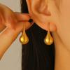 Brincos de gota de água de aço inoxidável de ouro 18k com explosões simples transfronteiriças, brincos de gota de água de aço inoxidável dourado para mulheres