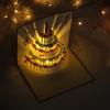 Tarjeta de felicitación musical con pastel de cumpleaños y mensaje de bendición navideña ligera, tarjeta de cumpleaños tridimensional creativa en 3D