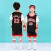 Traje de Baloncesto Infantil Niños y Niñas Estampado Número Jardín de Infancia Estudiantes de Primaria China No.23 Manga Corta Jersey de Competición