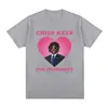 Camiseta Transfronteriza 180g Rapper Chief Keef para Presidente Moda Masculina Casual Manga Corta