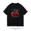 Camiseta Transfronteriza de Talla Europea con Cereza Dulce y Jugosa para Mujer y Hombre, Camiseta de Algodón con Dibujos para Verano