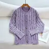 Amazon Comercio Exterior Europeo y Americano 2026 Nuevo Estilo Cardigan de Punto Trenzado con Botones Chaqueta Suéter para Mujer de Manga Larga