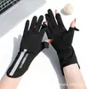 Novas Luvas Estendidas de Seda Gelada com Proteção Solar Fina de Verão, Tela Sensível ao Toque, Carro Elétrico, Antiderrapantes, Luvas de Equitação Atacado