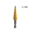Fabricante Broca Pagoda Reta Métrica 3 Peças Broca Escalonada Cabo Hexagonal Ranhura Reta Conjunto em Bolsa de Pano Atacado