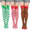 Calcetines Transfronterizos con Lazo Navideño, Rayas de Caramelo, Rayas Diagonales Blancas y Rojas, Calcetines Hasta la Rodilla, Accesorios para Fiesta de Baile, Suministro Directo de Fábrica