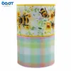 Cinta de Lino Imitación con Tema de Abejas para Manualidades Decoración de Granja Rústica Cinta de Lazo con Borde de Alambre de Hierro