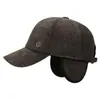 Gorra con Visera de Cuero Cálida de Invierno para Hombres de Mediana Edad y Mayores, Protección Auditiva para Ancianos con Forro de Felpa, a Prueba de Viento, para Prevenir el Frío
