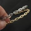 Pulseira ajustável de cobre banhado a ouro real, personalidade europeia e americana, geométrica oca aberta, faça você mesmo, moda, temperamento, acessórios de pulseira