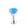 F136 Titanium Opal Love Lip Nail Ear Bone Nail Ear Nail G23 Liga de Titânio Humano Punção Jóias