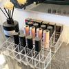 Caja de Lápices Labiales Acrílica Transparente Trapezoidal de 36 Compartimentos Soporte para Cosméticos Lápiz Labial Soporte para Lápiz Labial Caja de Almacenamiento de Cosméticos de Escritorio