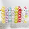 Colar com Pingente de Contas Coloridas a Laser Yongge Jewelry Estilo Europeu e Americano Colorido Bloqueio de Cores Joias de Contas de Vidro