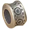Plata de ley S925 cuentas de rueda de agujero grande retro cuentas de barril cuerda de mano tejida collar cordón accesorios DIY anillo pequeño mate