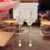 Pendientes Florales Coreanos Nuevos Simples Frescos para Mujer ins Tendencia Lujo Ligero Nicho Corazón Perla Pendientes de Botón Accesorios para Orejas