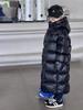 Chaqueta de Plumas para Niños Fuera de Temporada Larga hasta la Rodilla Negra Dorada Gruesa Ropa para Niños Moda de Invierno Pluma de Pato Blanco Pequeño Volcán para Niños y Niñas