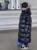 Jaqueta longa de plumas preta e dourada para crianças Meninos Meninas bebê sobre o joelho quente espessada roupas infantis crianças crianças mais velhas moda de inverno infantil