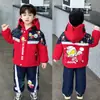 Conjunto de Parka de Polar Ultraman con Gafas de Tira Reflectante para Niños Otoño e Invierno Elegante para Niños Pequeños Moderno